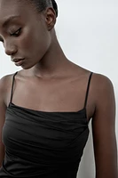 DRAPED POLYAMIDE BODYSUIT