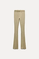 WASHED EFFECT RIBBED FLARE PANTS