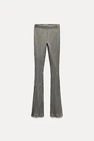 WASHED EFFECT RIBBED FLARE PANTS