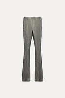 WASHED EFFECT RIBBED FLARE PANTS