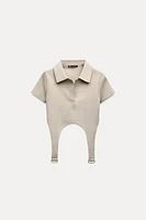 INTERLOCK POLO TOP