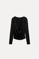 DRAPED POLYAMIDE TOP