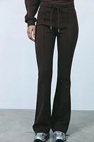 FLARE INTERLOCK PANTS WITH SEAMS