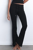 FLARE INTERLOCK PANTS WITH SEAMS