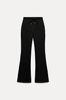 FLARE INTERLOCK PANTS WITH SEAMS