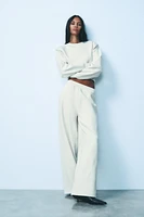 INTERLOCK WIDE LEG PANTS