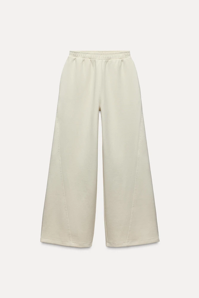 INTERLOCK WIDE LEG PANTS