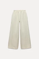 INTERLOCK WIDE LEG PANTS