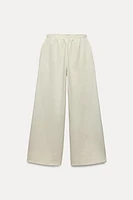 INTERLOCK WIDE LEG PANTS