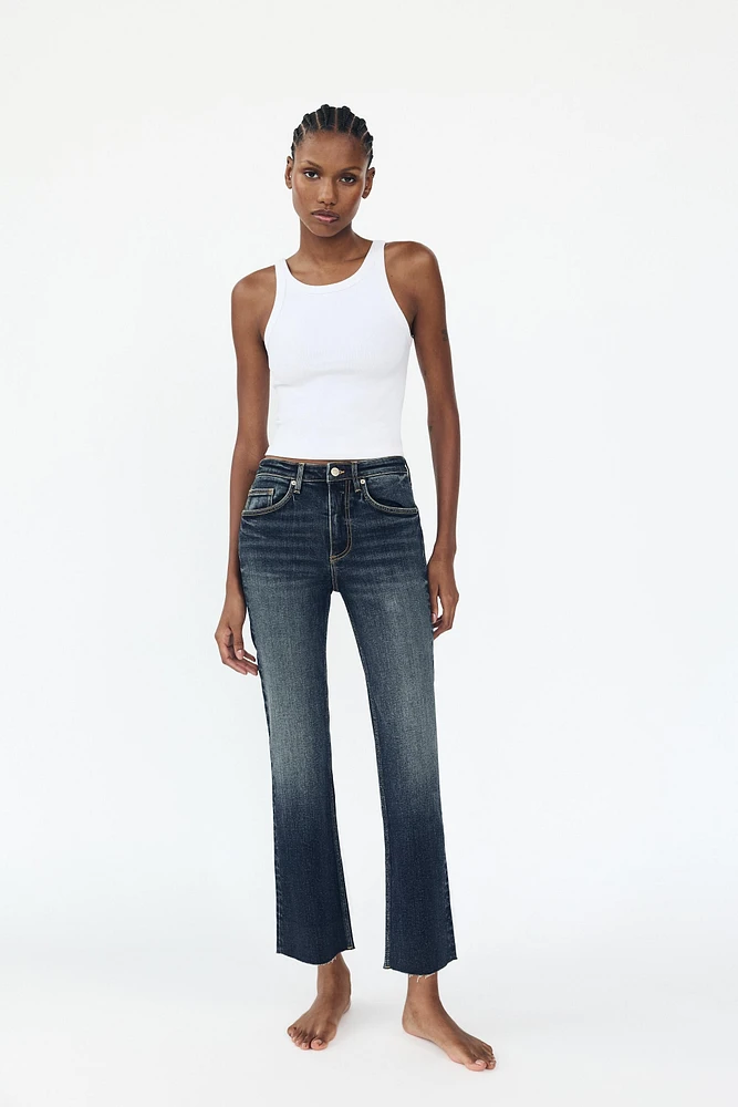 FLARED CROPPED HIGH WAIST TRF JEANS