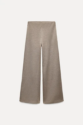 WIDE LEG SOFT PIQUÉ PANTS