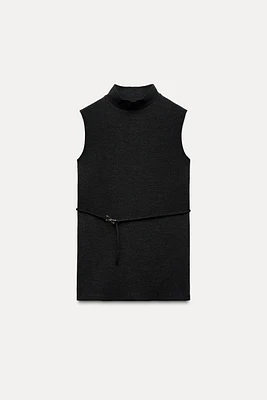 SOFT PIQUÉ MOCK NECK TOP