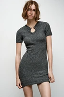 METAL APPLIQUE KNIT DRESS