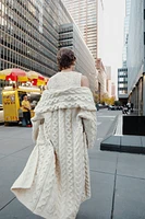 LONG CABLE KNIT COAT