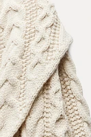 LONG CABLE KNIT COAT