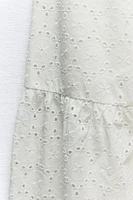 OPENWORK EMBROIDERY MIDI DRESS