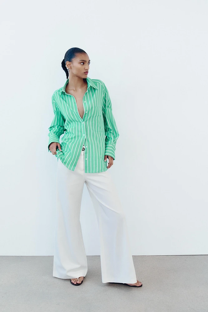 OVERSIZE STRIPED POPLIN SHIRT