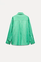 OVERSIZE STRIPED POPLIN SHIRT