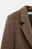 WOOL BLEND CHECKERED BLAZER ZW COLLECTION