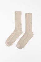 RIBBED SOCKS WITH METALLIC THREAD