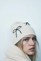 THICK KNIT BOW BEANIE