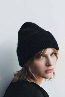 TURNED-UP KNIT BEANIE