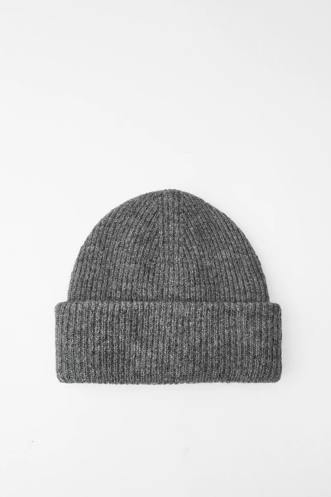 TURNED-UP KNIT BEANIE