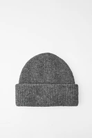 TURNED-UP KNIT BEANIE