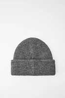 TURNED-UP KNIT BEANIE