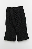 WOOL BLEND CABLE KNIT FINGERLESS GLOVES