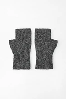 SHORT FINGERLESS RIBBED GLOVES