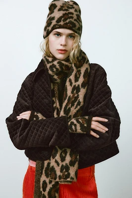 ANIMAL PRINT KNIT GLOVES