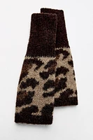 ANIMAL PRINT KNIT GLOVES