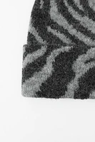 ANIMAL PRINT KNIT BEANIE