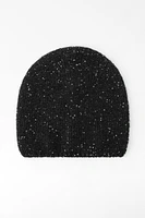 SEQUINED KNIT BEANIE HAT