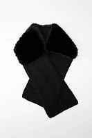 FAUX FUR KNIT STOLE