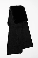 FAUX FUR KNIT STOLE