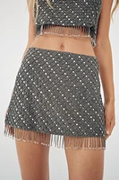 BEADED SEQUIN MINI SKIRT