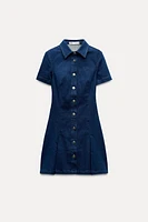 Z1975 PLEATED DENIM MINI DRESS