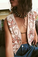 EMBROIDERED MIRROR BEAD VEST