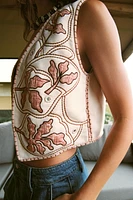 EMBROIDERED MIRROR BEAD VEST