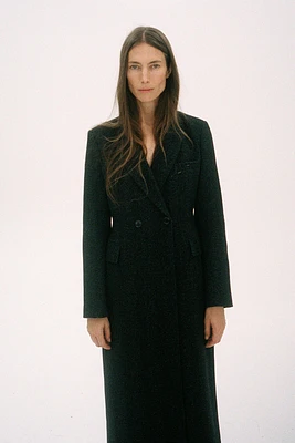 LONG HERRINGBONE COAT ZW COLLECTION