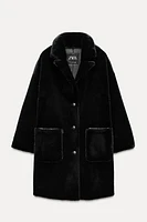 LONG FAUX FUR COAT ZW COLLECTION