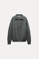 CASHMERE POLO SWEATER