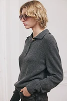 CASHMERE POLO SWEATER