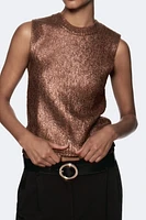 FOIL KNIT VEST TOP