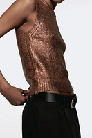 FOIL KNIT VEST TOP