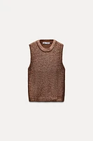 FOIL KNIT VEST TOP