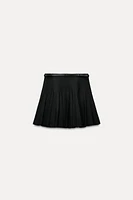 BELTED BOX PLEAT MINI SKIRT