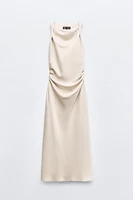 SATIN EFFECT MIDI DRESS